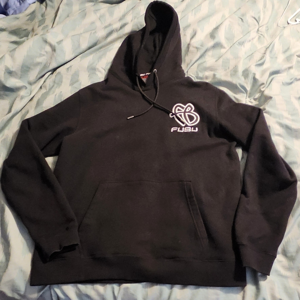 Vintage Y2K FUBU Men's‎ Size Medium Black Hoodie.